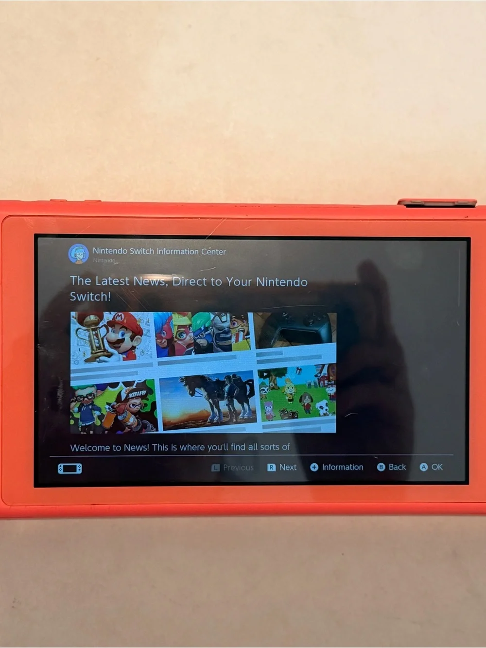 Nintendo Switch Lite Coral Handheld System 32GB Wi-Fi 720p USB-C Region Free